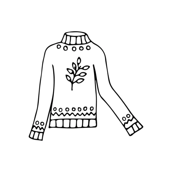 Doodle Icono Suéter Vector Jersey Dibujado Mano Icono Vector — Vector de stock