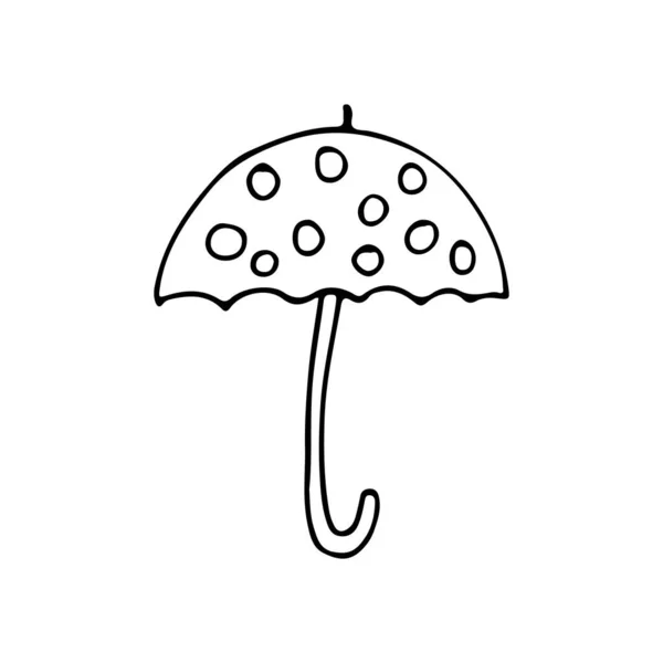 Icône Parapluie Doodle Dans Vecteur Parapluie Dessiné Main Icône Dans — Image vectorielle