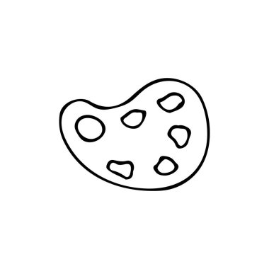 Suluboya palet simgesini vektörde karala. Vektör içinde elle çizilmiş suluboya palet simgesi