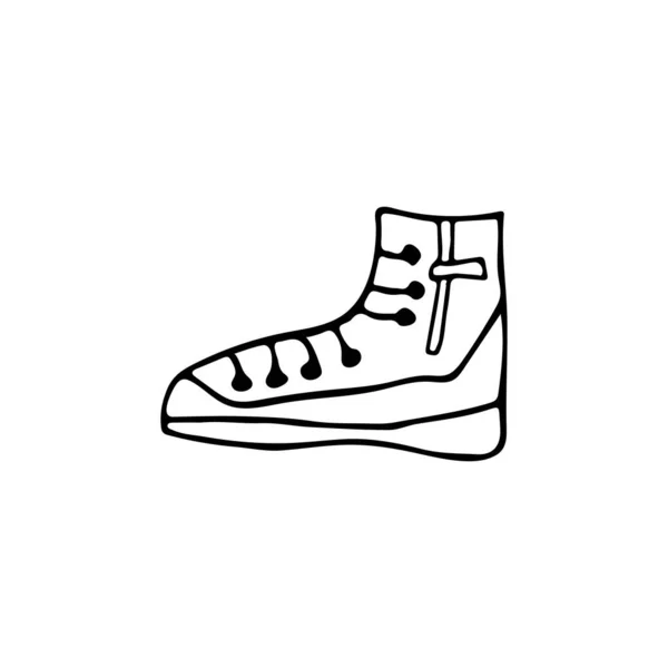 涂鸦野营靴图标在病媒 矢量中手工绘制的野营靴图标 — 图库矢量图片