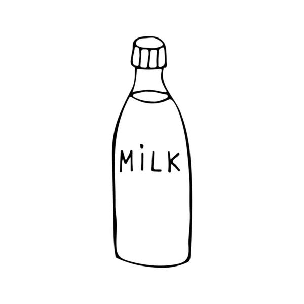 Doodle Icône Récipient Lait Dans Vecteur Récipient Lait Dessiné Main — Image vectorielle