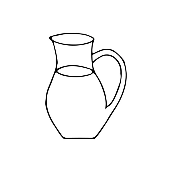 Doodle Icône Carafe Eau Dans Vecteur Isolé Sur Blanc Icône — Image vectorielle