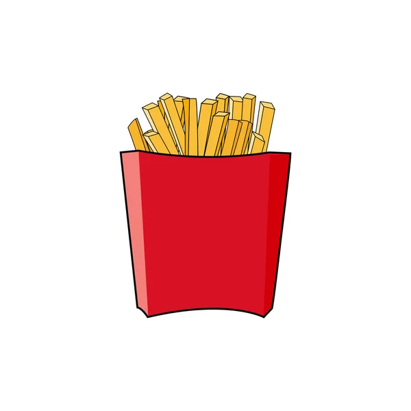 French Fries Vector Illustration Isolated White French Fries Icon Vector — Stock Vector