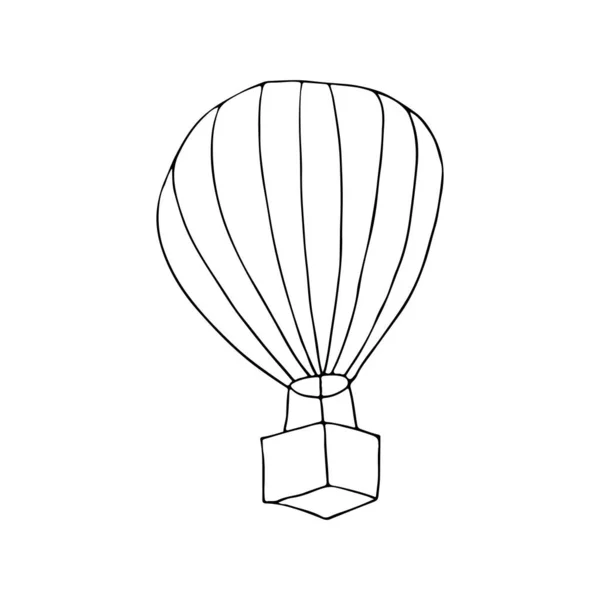 Hava Balonu Simgesi Vektörde Vektörde Elle Çizilmiş Hava Balonu Simgesi — Stok Vektör
