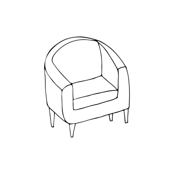 Sessel Doodle Symbol Vektor Handgezeichnetes Sessel Symbol Vektor — Stockvektor