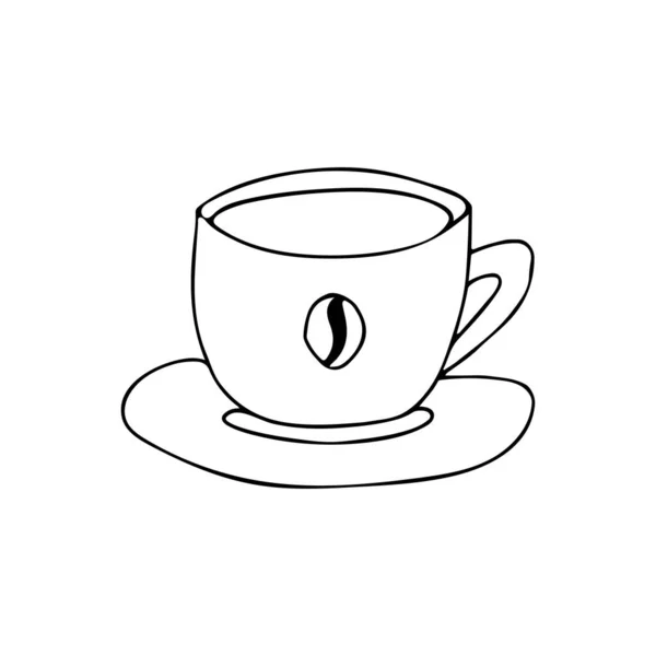 Vektör Olarak Kahve Fincanı Karalama Ikonu Elle Çizilmiş Kahve Fincanı — Stok Vektör
