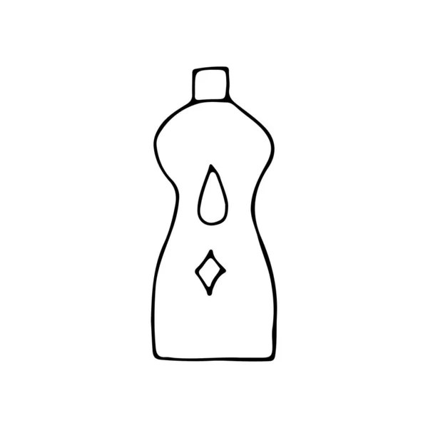 Detergent Bottle Doodle Icon Hand Drawn Detergent Bottle Icon Vector — Stock Vector