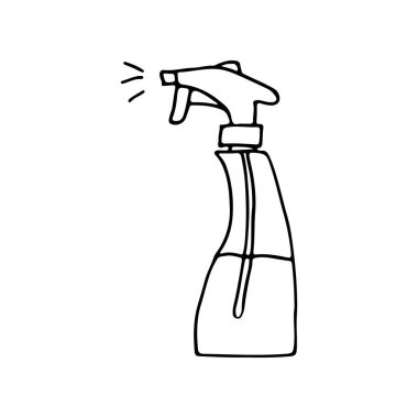 Karalama sprey şişesi illüstrasyonu. Elle çizilmiş sprey çizimi. Vektör olarak Spay şişe karalama simgesi