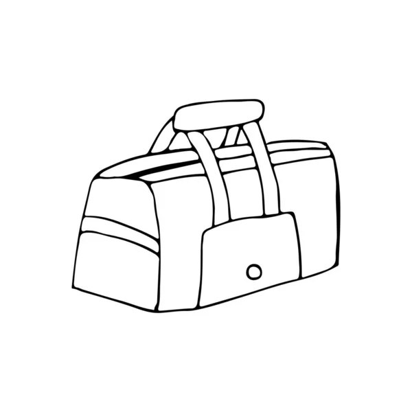 Doodle Travel Bag Illustration Vector 벡터에서 손으로 — 스톡 벡터
