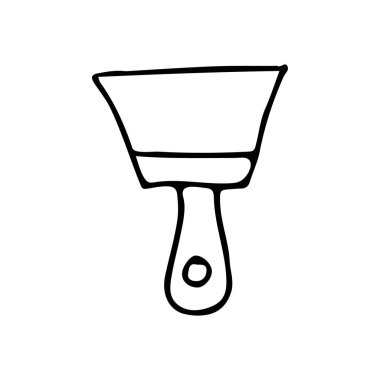 Bıçak karalama çizimi. Elle çizilmiş macun bıçağı ikonu. Vektör olarak Doodle macun bıçak simgesi