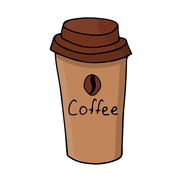 Zabierz Zilustrowanie Filiżanki Kawy Wektorze Ikona Filiżanki Kawy Wektorze Białym — Wektor stockowy