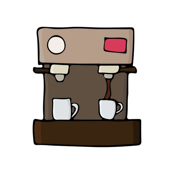 Μηχανή Καφέ Επίπεδη Απεικόνιση Διάνυσμα Πολύχρωμο Εικονίδιο Της Μηχανής Καφέ — Διανυσματικό Αρχείο