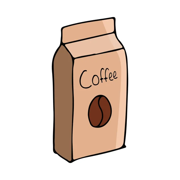 Papel Ilustración Bolsa Café Vector Icono Colorido Bolsa Café Papel — Archivo Imágenes Vectoriales