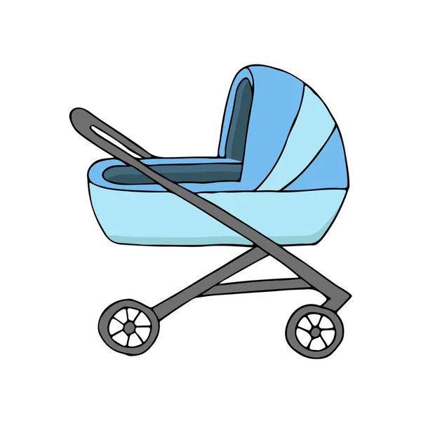 Bebek Arabası Ikonu Vektör Olarak Düz Bebek Arabası Çizimi — Stok Vektör