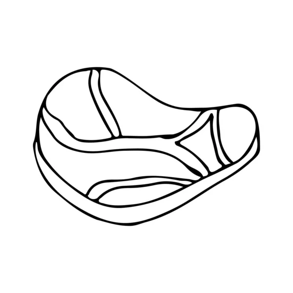 Ясний Стейк Doodle Ілюстрація Векторі Рука Намальована Ясний Стейк Ілюстрація — стоковий вектор