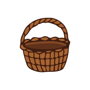 Sepetin vektör olarak düz çizimi. Vektörde renkli karalama sepeti çizimi