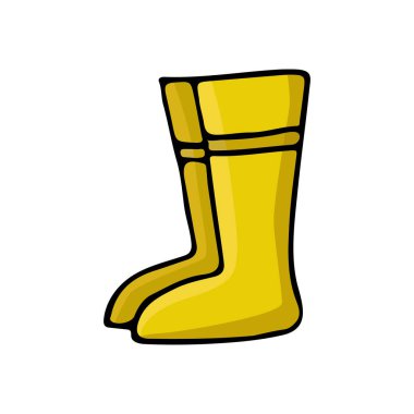 Renkli çizmeli bahçıvan çizmeleri. Vektör olarak renkli bahçıvan çizmeleri simgesi.
