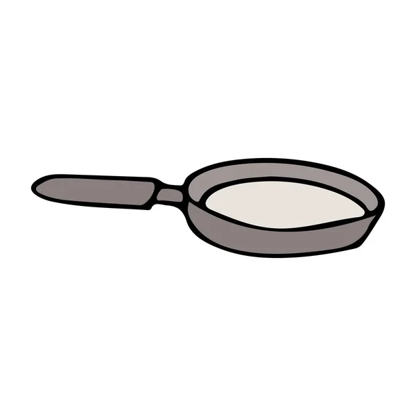 Colorful Doodle Frying Pan Illustration Vector Colorful Frying Pan Icon — Stock Vector