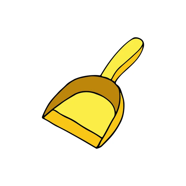 Ilustração Doodle Dustpan Colorido Vetor Ícone Colorido Vetor —  Vetores de Stock