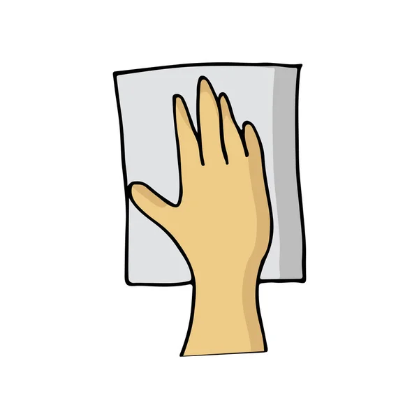 Барвисті Каракулі Ілюстрація Руки Ганчіркою Миття Скла Барвиста Ікона Ручної — стоковий вектор