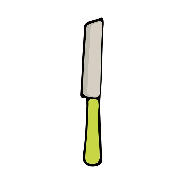 Colorido Doodle Cuchillo Cocina Ilustración Vector Icono Colorido Cuchillo Cocina — Archivo Imágenes Vectoriales