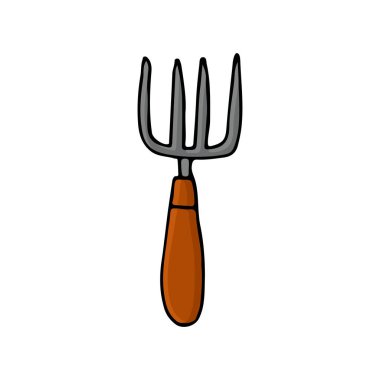 Vektör olarak renkli karalama yabası çizimi. Vektörde renkli yaba simgesi.