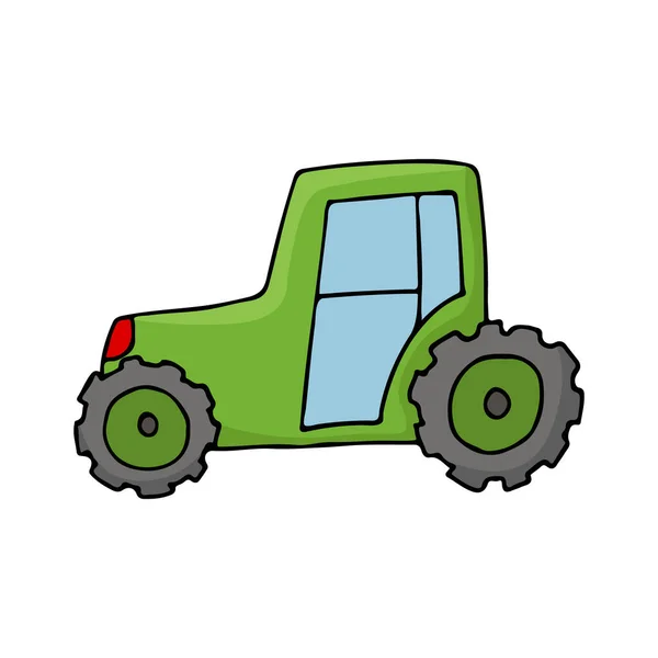 Bunte Doodle Traktor Illustration Vektor Bunte Traktor Ikone Vektor — Stockvektor