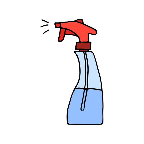 Kleurrijke Doodle Spray Fles Illustratie Vector Kleurrijke Spray Fles Pictogram — Stockvector