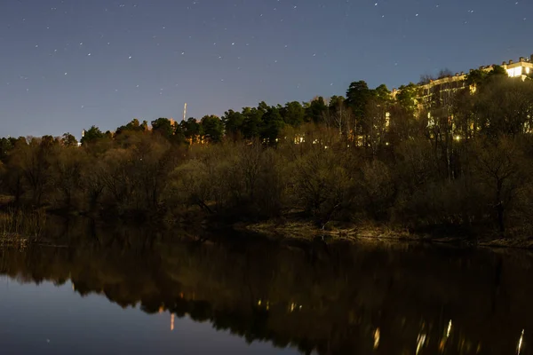 Himmel Efter Solnedgång Över Floden — Stockfoto