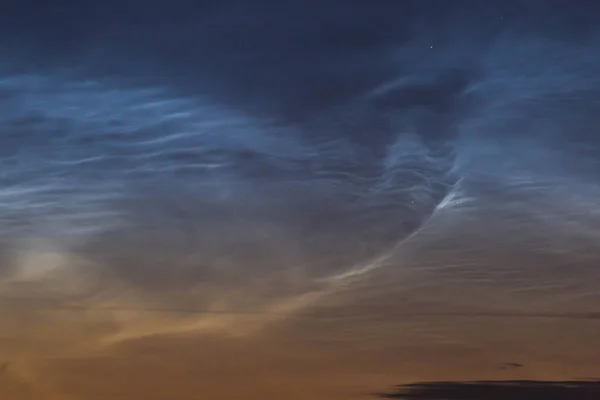 Nuvens Noctiluentes Meia Noite Céu — Fotografia de Stock