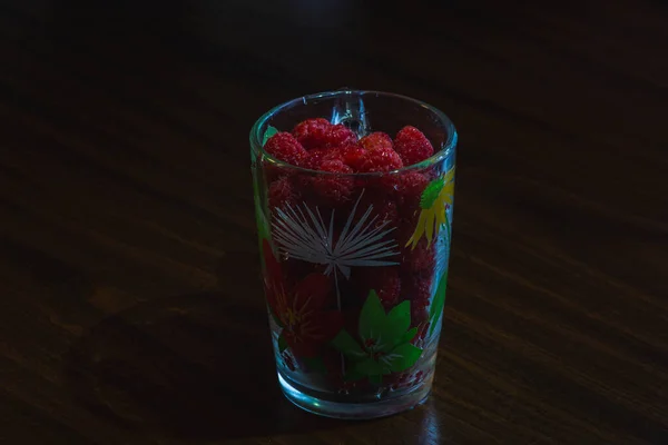 Red Raspberry Glass — Stock Photo, Image