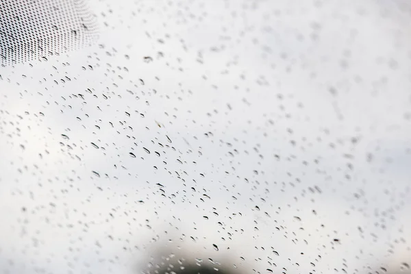 Close Raindrops Windshield Car — Stock Photo, Image