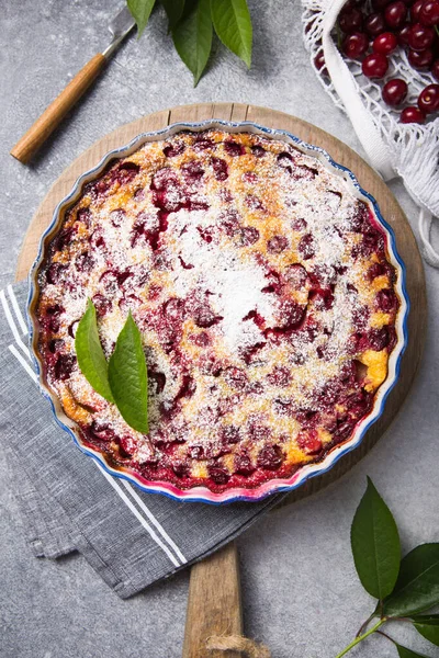 Ciliegia Clafouti Dolce Dolce Dolce Dolce Francese Tradizionale — Foto Stock