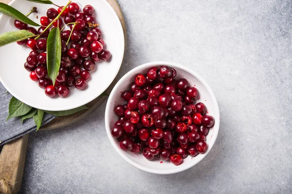 Świeże Wiśnie Wiśnia Organiczna — Zdjęcie stockowe