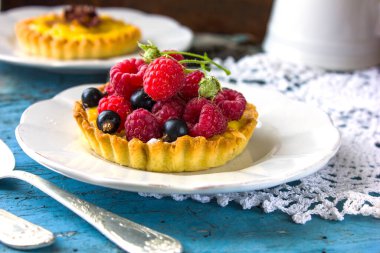 Arka planda lezzetli tatlı manzarası