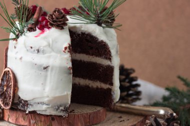 Süslü lezzetli pasta. 