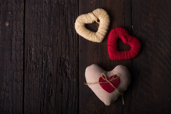 Vacanze San Valentino Cuori Vista Dall Alto Con Spazio Copia — Foto Stock