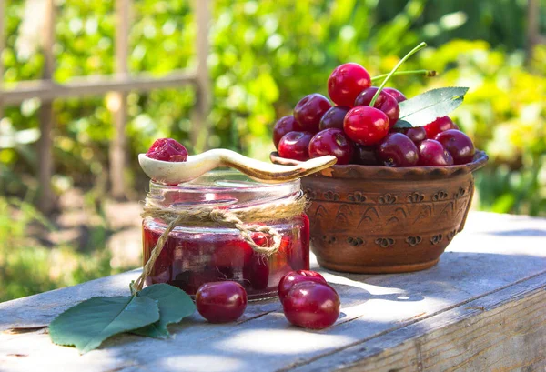 Kirschmarmelade Aus Nächster Nähe — Stockfoto