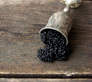 Lezzetli siyah havyar manzarası 