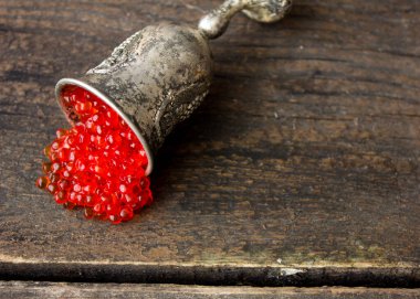 Lezzetli kırmızı havyar manzarası 