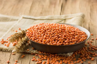 Kırmızı mercimeklerin yakın görüntüsü