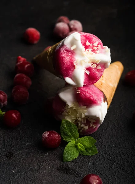 Zbliżenie Smaczne Lody Tle — Zdjęcie stockowe