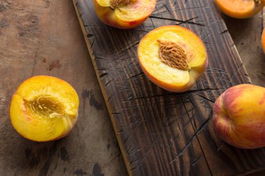 Arkaplan olarak olgun kayısılar, boşluğu kopyala