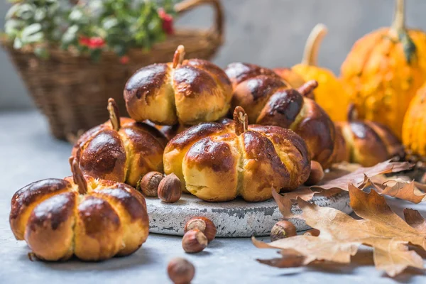 Pieczywo Dyniowe Koncepcja Jedzenia Halloween Jedzenie Jesienne — Zdjęcie stockowe