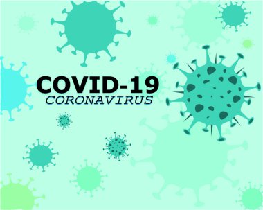Covid-19 Coronavirus kavramı yazı dizaynı logosu. Tehlikeli bir virüs taşıyıcısının çizimi