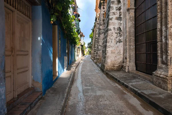 Καρταχένα Κολομβία Agosto 2020 Στενή Οδός Στην Παλιά Πόλη Της — Φωτογραφία Αρχείου