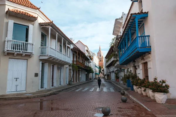 Cartagena Kolumbia Agosto 2020 Kolumbiai Cartagena Óvárosának Panorámája — Stock Fotó