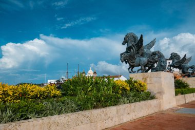 Los Pegasos Rıhtımı, Cartagena de Indias, Bolivar Departmanı, Kolombiya, Güney Amerika.