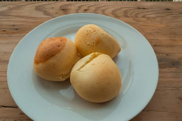 Läckra Colombianska Bakverk Till Frukost Pandebono Ordförande — Stockfoto