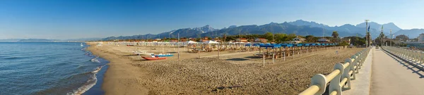 Incroyable Forte Dei Marmi Vue Sur Plage Lever Soleil — Photo